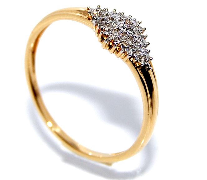 Hovedbilde Diamantring i gult gull med diamanter 0.08ct w.si