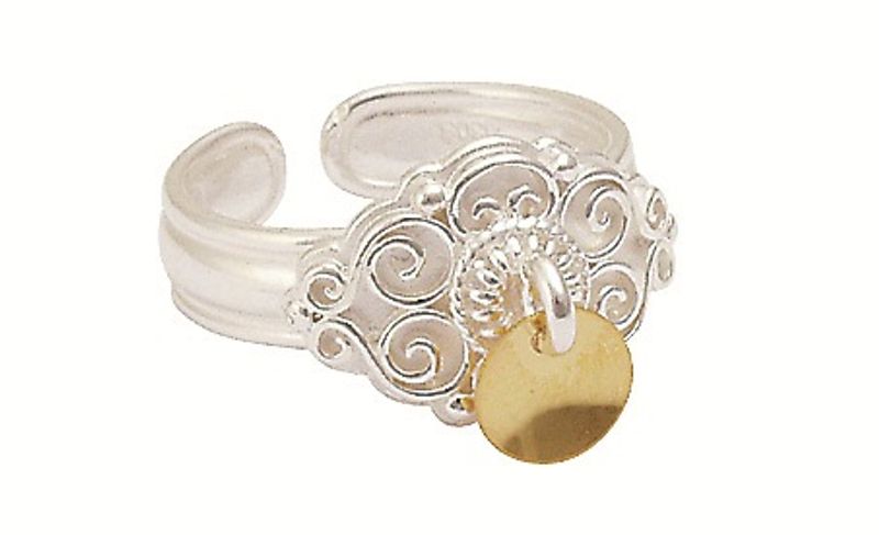 Ring, kvit m.forg.lauv artnr: 377502