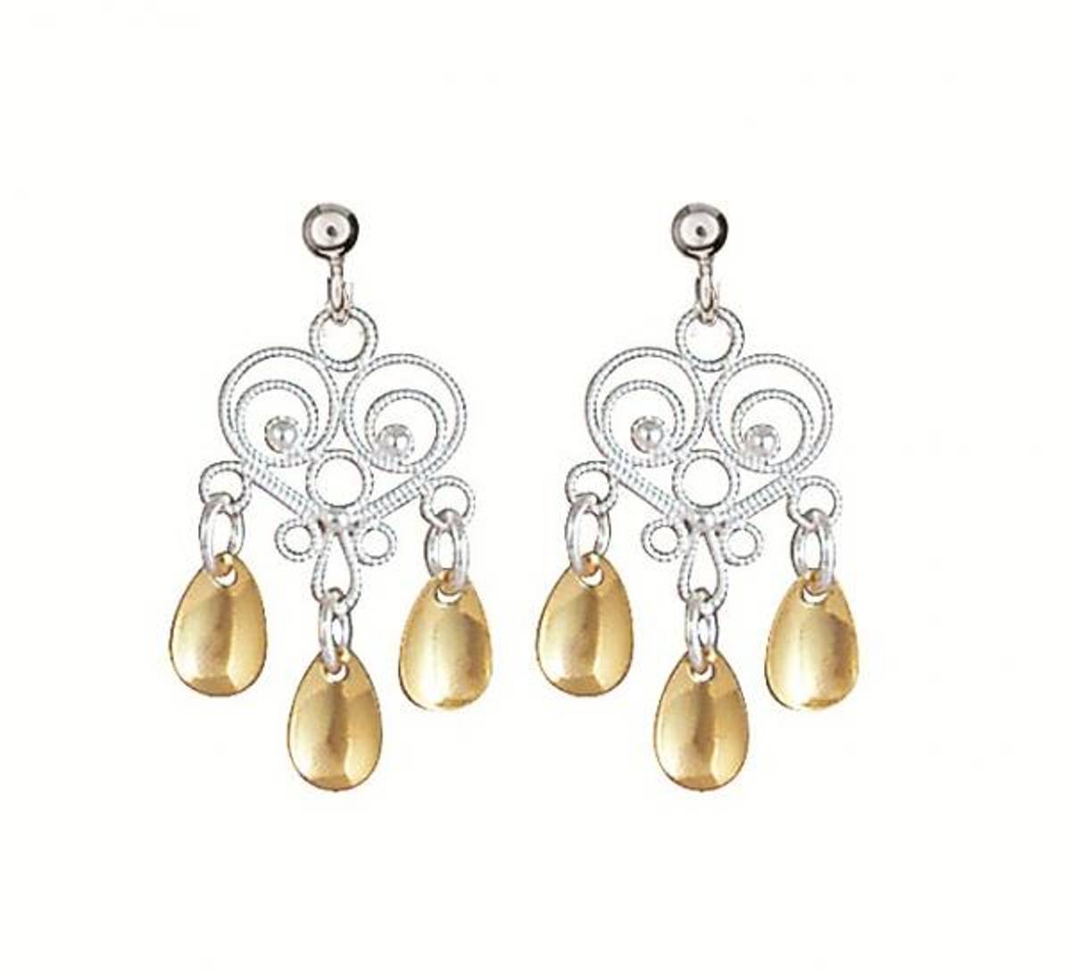 Øyrepynt, kvit/forgylt artnr: 740511