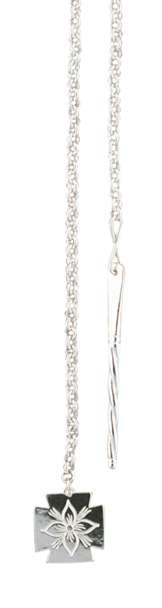 Bunadsølv 1,1 meter kjede m/spyd og lauv 782491