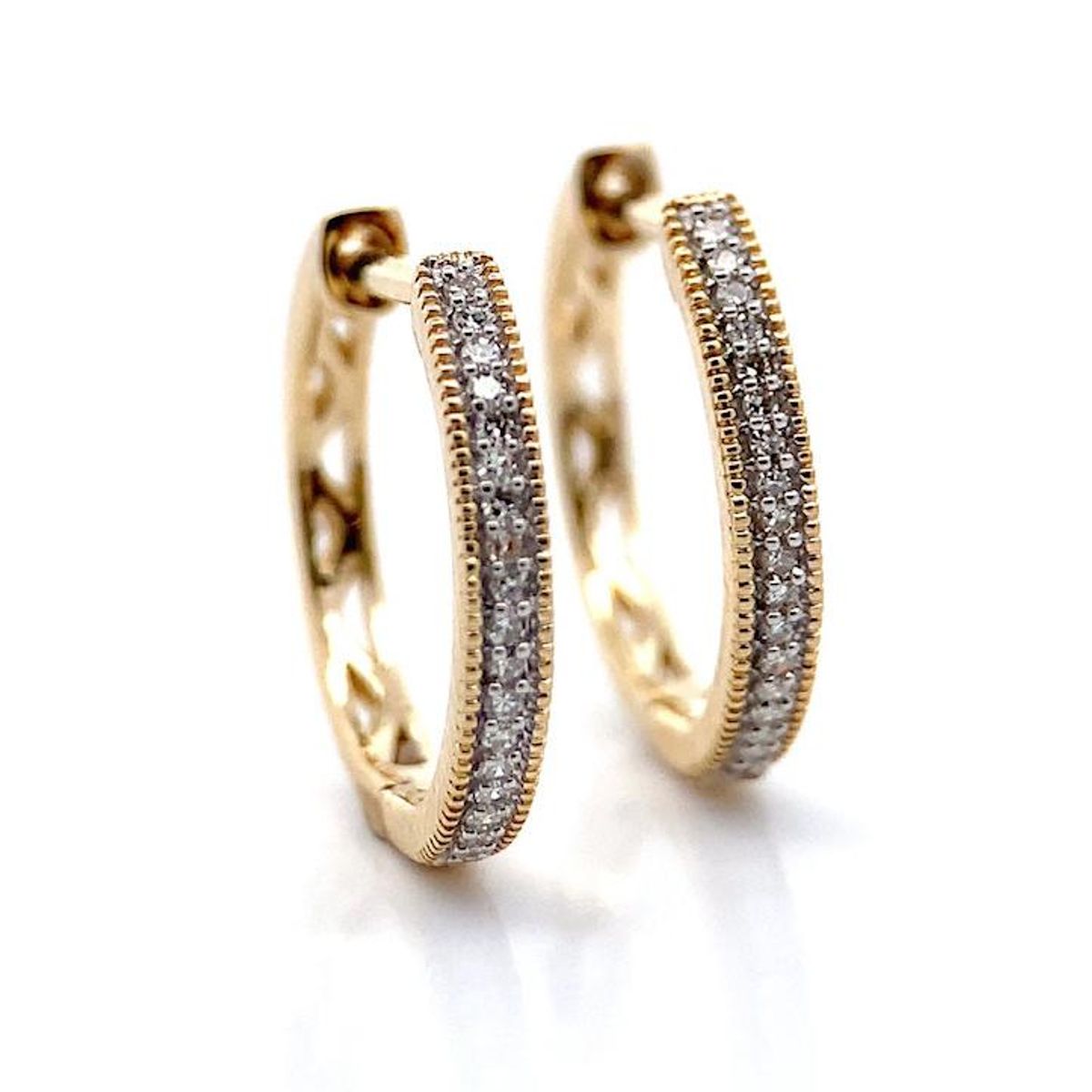 Diamantøredobber - Diamantøreringer 0.09 ct w.si diamanter 