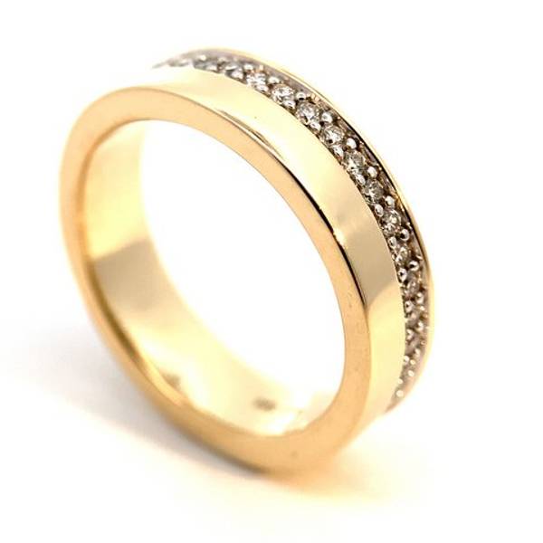 Bilde av SuperDeal! Diamantring i gult gull med 0.20ct ...