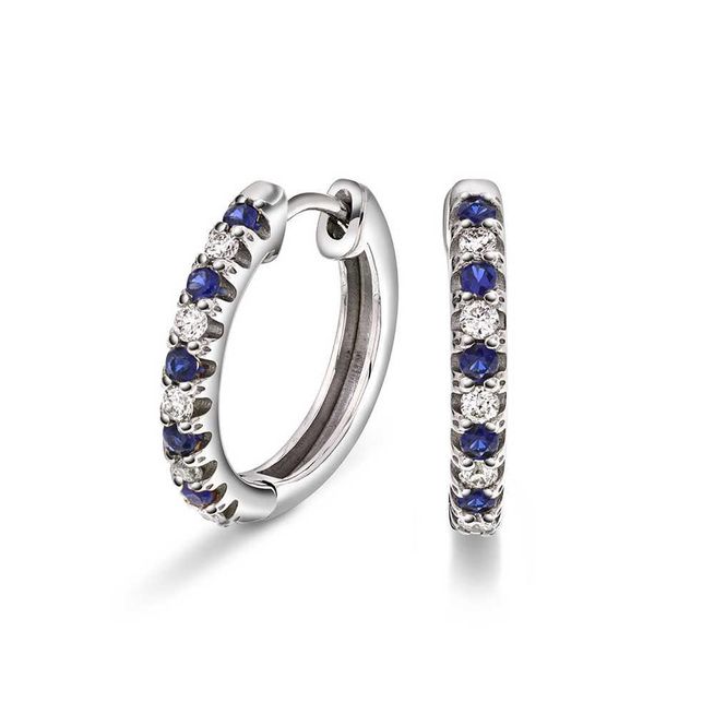 Hovedbilde Diamantøredobber med safir 0.17 w.si