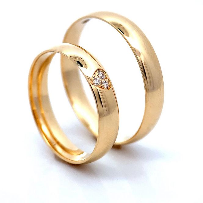 Hovedbilde Gifteringer med diamanter i gult gull 0.03 carat ...
