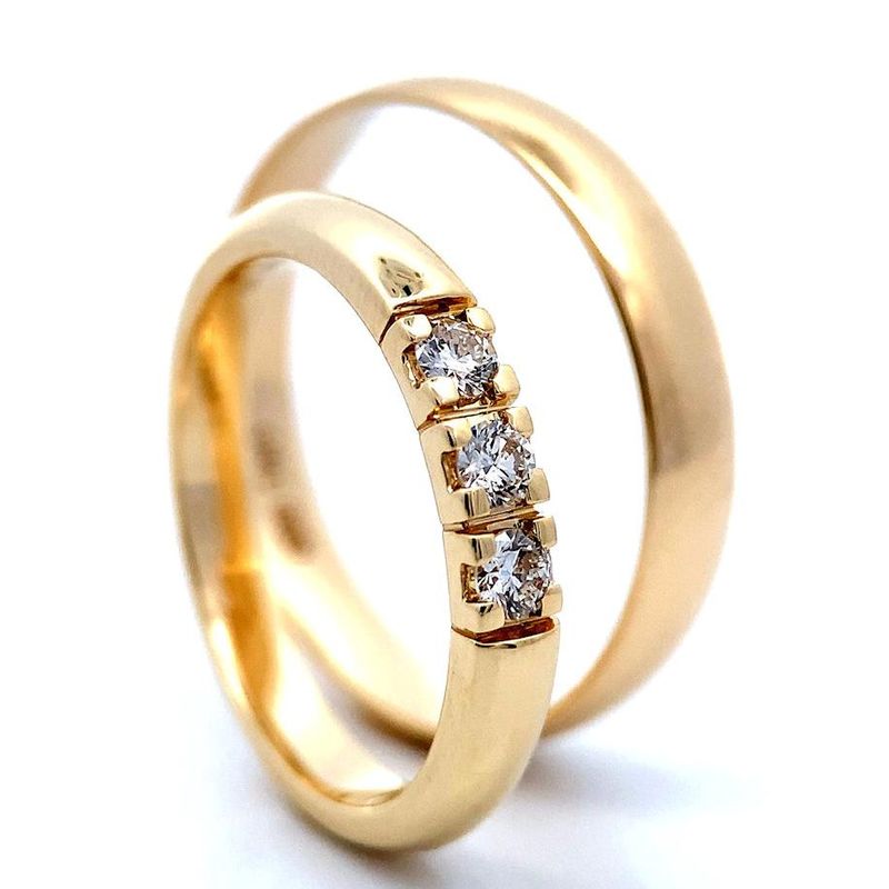 Forlovelsesringer SuperDeal gult gull 0.21 carat w.si