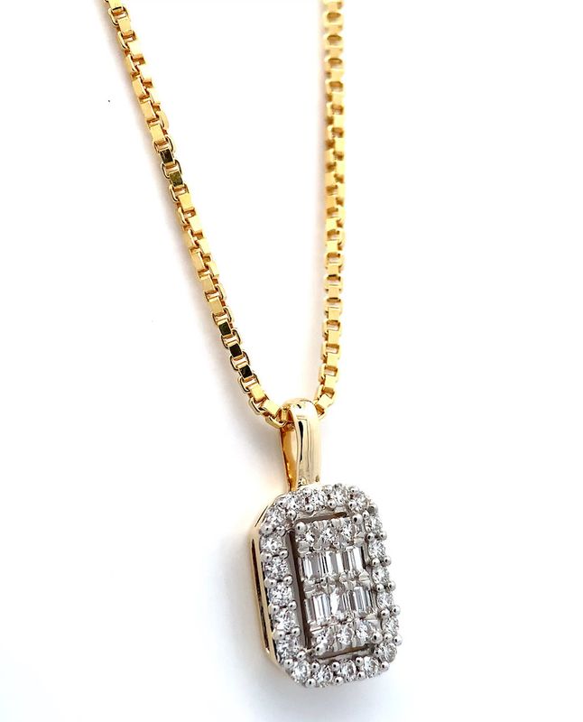 Diamantsmykke gult gull 0.20 carat w.si