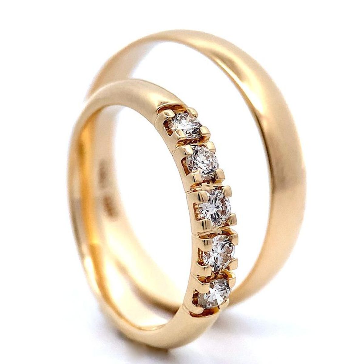 Forlovelsesringer SuperDeal gult gull 0.25ct w.si